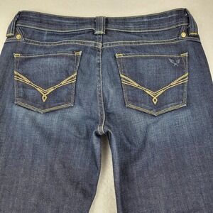 Kasil Heritage Flared Jeans Womens 27 Measures 29 x 34 USA Dark Blue Stretch